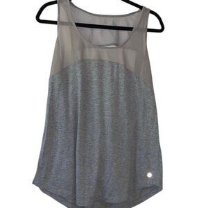 Gray Mesh Back Heathered Tank Top Lightweight Breathable Yoga Activewe